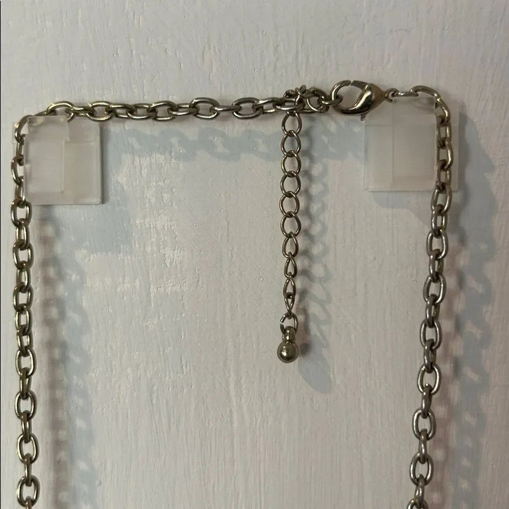 Chunky Gold Tone Black Vintage Statement Necklace Long Chain Unique